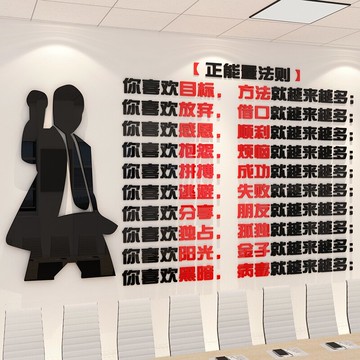 辦公室裝飾勵志標語墻貼正能量法則公司貼紙企業文化墻亞克力文字