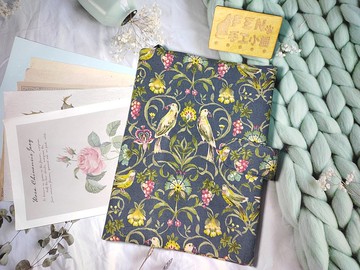 磁釦款系列-日本限定聯名布料薄棉花鳥圖騰磁釦布書套-A5/25K手冊