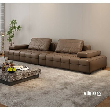 【免稅 免運】意式極簡 真皮沙發 貓抓皮沙發 客廳大戶型別墅 現代直排勞倫斯輕奢