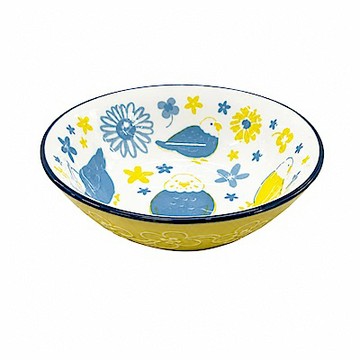 日本shinacasa-鸚鵡花園-黃色淺碗220ml(1入)