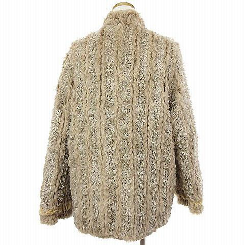 バルマン BALMAIN リバーシブル ファーコート ロゴ ダイヤ柄刺繍 