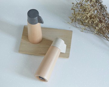 camino RAFAEL 原木紋水磨石研磨罐 胡椒鹽罐 交換禮物