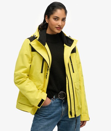 Superdry Women's Colour Block Ultimate Windbreaker Jacket Yellow Size: 6