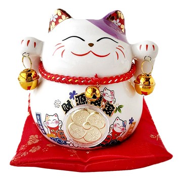 wandu 瓦讀 財源滾滾招財貓擺飾 955-40b  12 x 10 x 12cm  紫色