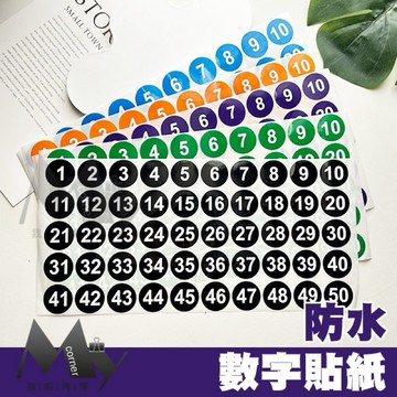 ★台灣現貨★ 防水數字貼紙 L7254 文具 貼紙 數字貼 防水貼 標籤 備忘錄 重點貼 手帳貼