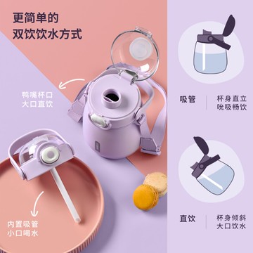 英國Vanow保溫杯女高顏值兒童學生大容量吸管水杯子網紅大肚杯壺【摩可美家】