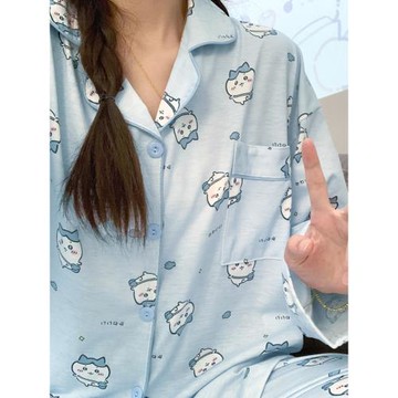 ins日系新款睡衣女春秋季天長袖長褲可愛卡通學生新款家居服套裝