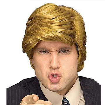 ✨可開發票#舞臺表演道具假髮 金色唐纳德总统假发男士短发 Trump假髮 裝扮道具/生日尾牙派對用品/變裝假髮 男頭套