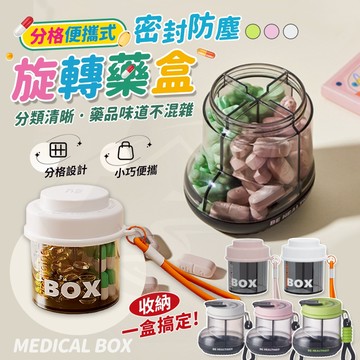 【接受急單‼️隔日到貨🇹🇼】旋轉藥盒 小藥盒 隨身藥盒 分藥盒 藥品分裝盒 分裝藥盒 密封藥盒 藥盒隨身 藥物分裝盒