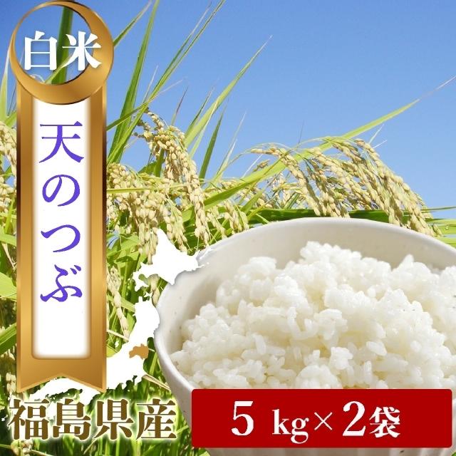 令和４年　福島県中通り産　天のつぶ　希少品種　白米５kg×２袋／計精米10キロ