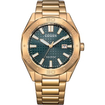CITIZEN 星辰 玫瑰金限量版 光動能八角形格紋面手錶 BM7633-81X