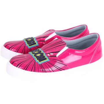 Chiara Ferragni Vroom 動漫文字設計漆亮面厚底便鞋(桃紅色)