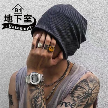 地下室B1-帽子 毛帽 韓版華夫格情侶秋冬造型包頭帽【N6358】