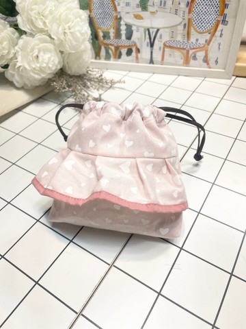 台灣製手創仿皮革抽繩束口袋