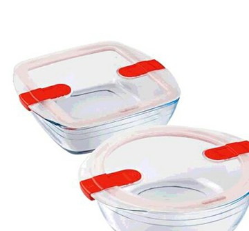 [COSCO代購6] D130895 O Cuisine 耐熱玻璃保鮮盒含蓋四件組 2.2L長方形 + 2.3L圓形