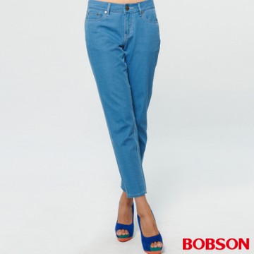 BOBSON 女款低腰輕量貼合直筒褲