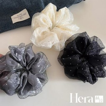 【HERA 赫拉】韓國雙層歐根紗點鑽大腸圈三入組 H115052504(韓國 雙層 歐根紗 點鑽 大腸圈 三入組)