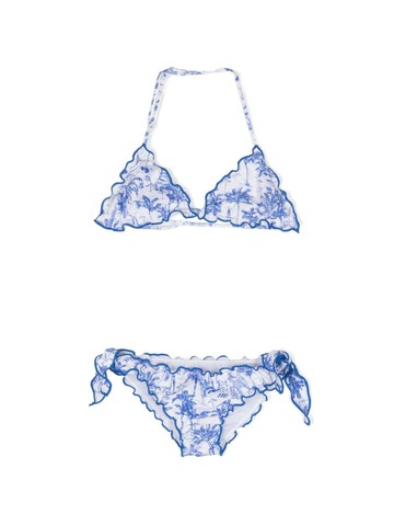 MC2 Saint Barth Kids - beach-print bikini - kids - Polyamide/Elastane - 14 - White