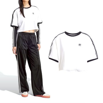 Adidas 3S Loose Crop T 女款 白色 三葉草 愛迪達 休閒 上衣 短版 短袖 JC8150