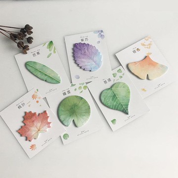 【STU】仿真樹葉紋理 便利貼 收集志  記事貼 N次貼 記事貼 留言 便簽紙 紙條 貼紙 文具  30入