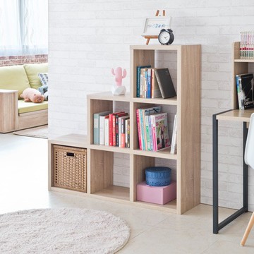 TZUMii高點六格階梯櫃 收納櫃 書櫃 展示櫃 隔間櫃 屏風 開放式 多功能