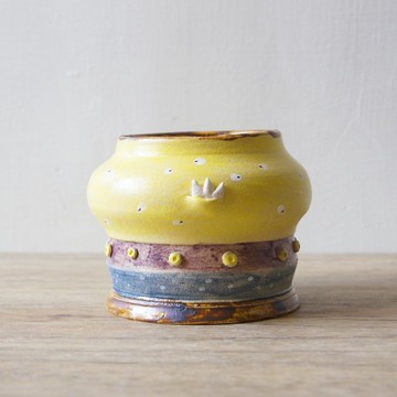 【生活小物】黃金章魚怪花盆 / 陶花器 / 盆栽 / 置物器皿 無孔