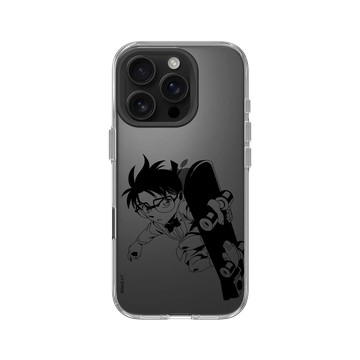 iPhone 16 Pro Clear Case（相機按鈕） 透明 - Detective Conan - 黑色滑板
