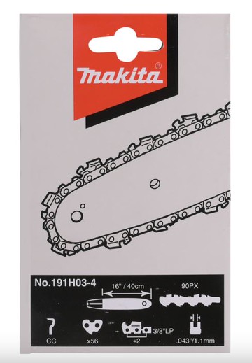 MAKITA 牧田 191H03-4 鏈鋸條 16"(90PX-3/8"LP-56-1.1mm)
