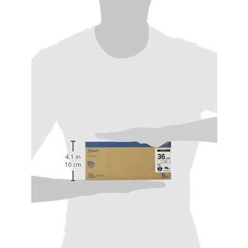 ブラザー工業 HGeテープ ラミネートテープ(白地 黒字)36mm 長さ8m 5本パック HGe-261V