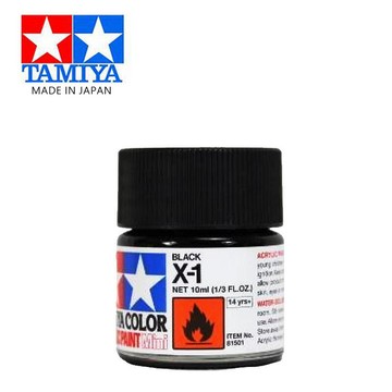【鋼普拉】現貨 TAMIYA 田宮 X-1 X1 亮光黑色 分色擦拭法 水性法瑯漆 模型漆 81501 10ml