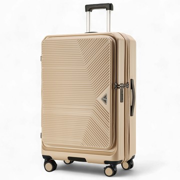 【KeepGoing】光耀之心 雙開式 29吋 多功能防爆防刮行李箱-奶茶色