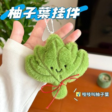 現貨☘️好運柚子葉挂件 柚子葉挂飾 祛晦氣柚子葉 扇走霉運 包包挂飾 背包挂件 搞怪挂件 可愛挂墜 晦氣退散 鑰匙扣