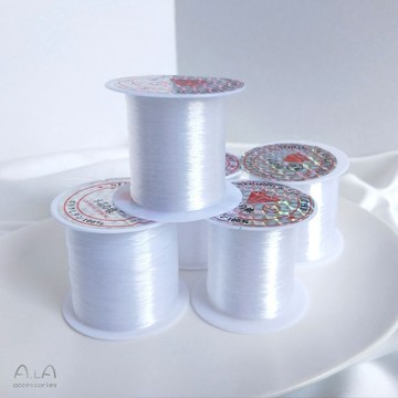 懶貓diy💎 無彈力透明水晶線手作編織穿珠diy手鍊鎖骨鏈首飾品材料串珠魚線