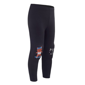 韓國 OZKIZ - 護膝彈力緊身褲-黑大熊