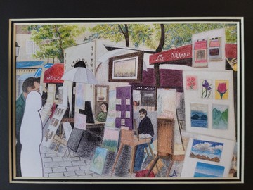 歐洲法國系列5- 蒙馬特廣場 畫卡