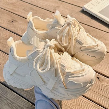 新款小香風厚底老爹鞋女2025春季小眾百搭韓版設計感休閑鞋ins潮~