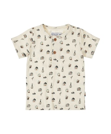 可愛小物米白色短袖上衣80cm