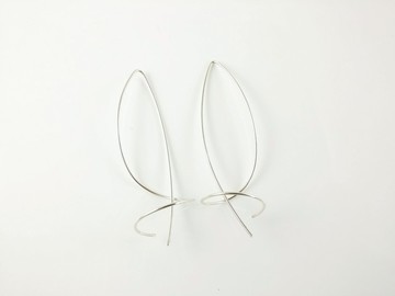 純銀耳環,線光系列Line light collection LLE003 輕耳飾 微波線銀 純銀針 台灣設計師手工製作