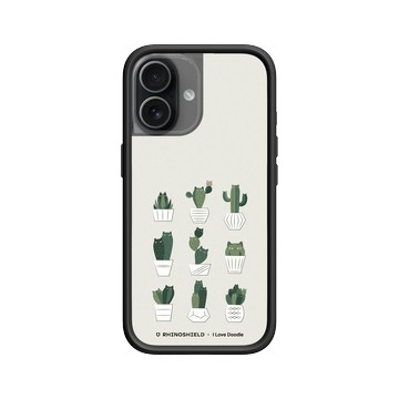 iPhone 17 Mod NX -邊框背蓋組合 (相機按鈕) 黑 - ilovedoodle (Lim Heng Swee) - Cat and Plant - 仙人掌家族
