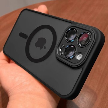 一體自帶鏡頭膜防塵防刮防摔保護殼 iPhone 15 14 plus 13 12 11 Pro max 透色磁吸手機殼