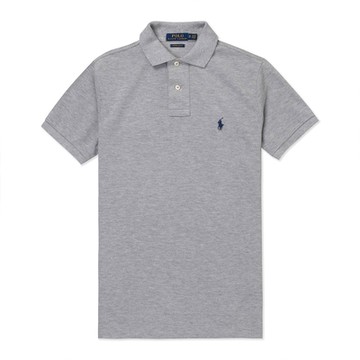 Polo Ralph Lauren RL 熱銷刺繡小馬短袖POLO衫(CUSTOM SLIM FIT)-灰色