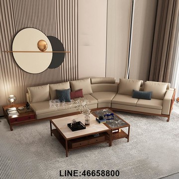 公司貨 免運速發 附發票 實木沙發椅 實木椅 黑胡桃木沙發椅 太師椅 休閒椅 黑胡桃木廠家新中式實木沙發簡約輕奢別墅家具客廳皮藝沙發椅組合