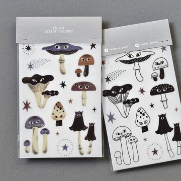 菇菇貓貓壓轉印貼紙