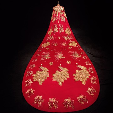 秀禾服披風2022新款鳳冠霞帔中式婚禮長拖尾新娘結婚大披風長斗篷