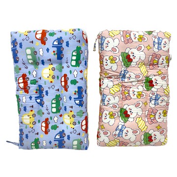 100%純棉可水洗安撫兒童荳荳枕頭 台灣製  28 x 43cm  卡通汽車 + 糖果兔兔