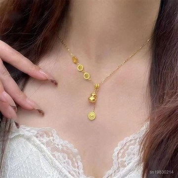 🔥限時下殺🔥清鴻正品925純銀項鏈女金福祿壽中式流蘇高級吊墜新款送女友禮物