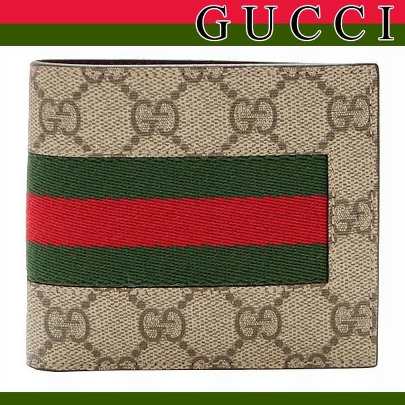 グッチ GUCCI 財布 メンズ 二つ折り財布 ウェブ ウェビング 408826 