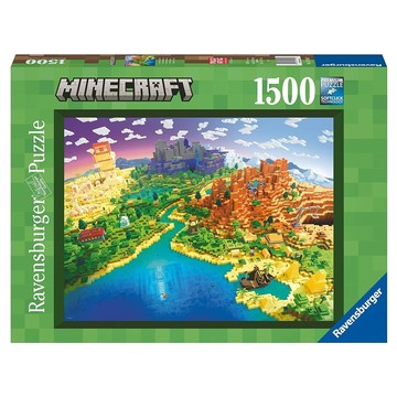Ravensburger 維寶 Minecraft 拼圖  創世神系列 藍色 + 土色 + 灰色  1500片  1盒