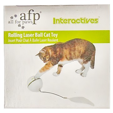 All for Paws 互動系列 LED逗貓炫光球  滾動雷射球貓玩具  1個  白色