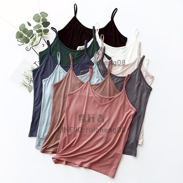 莫代爾吊帶背心女短款修身顯瘦大碼上衣春夏季內搭打底衫【步行者戶外生活館】